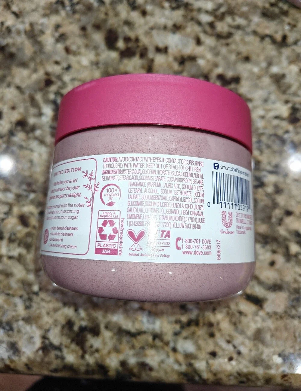 Dove Garden Tea Party Velvet Fig Bloom Body Scrub 15oz